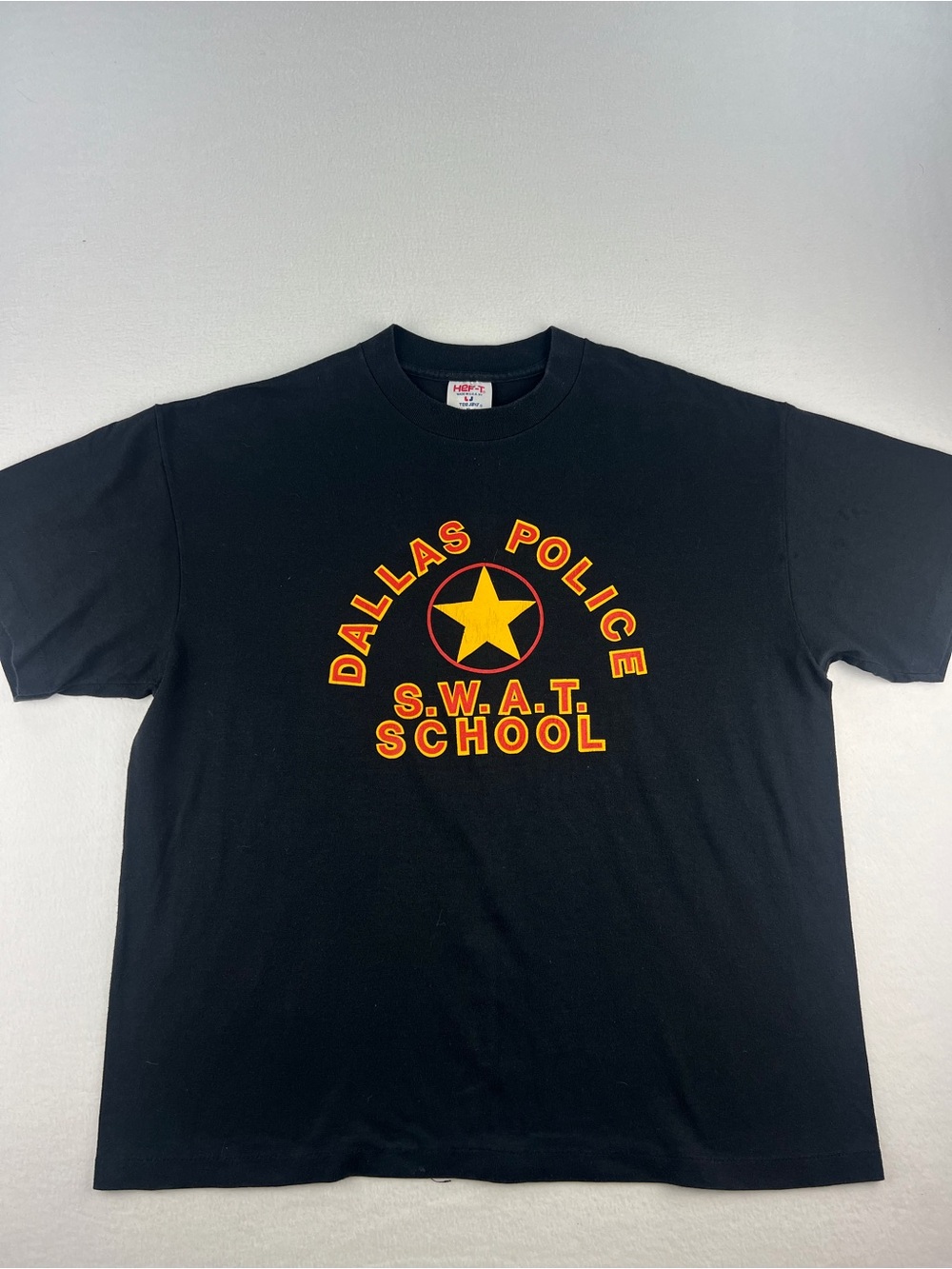 Vintage 80s 90s HEF-T Dallas Police SWAT School Single Stitch Sz XL Made In USA